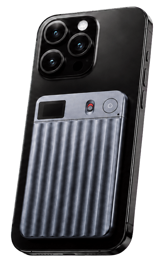 A Prolog recorder mounted to the back of a phone
